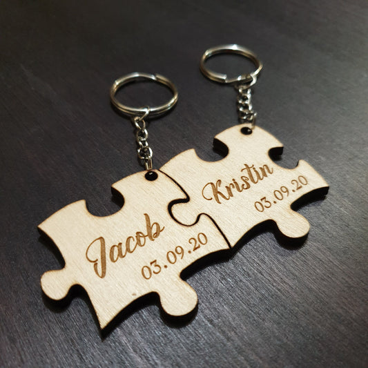 Couples keychain, Personalized keychain, Personalized puzzle key rings, Couple key chains, Couple gifts, Couple puzzle,