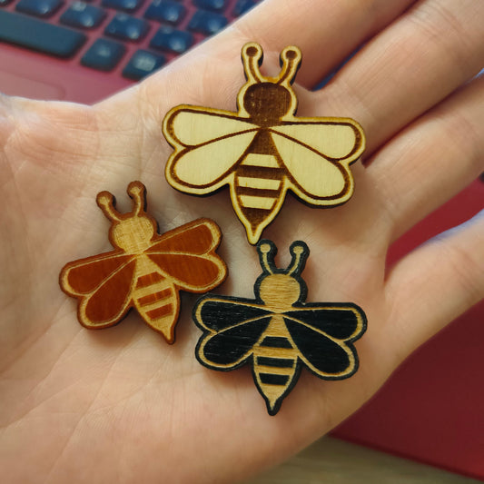 Magnets Bee Set (35 MM),  Bee Decor, Wood Bee Refrigerator Magnets, Fridge Magnets, Baby Shower Favors Magnets In Bulk