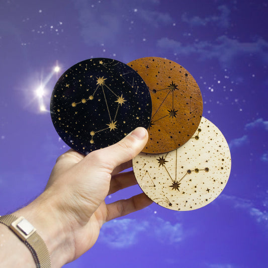 Celestial Coaster Set - Handcrafted Zodiac Gifts for Personalized Home DecorZodiac gifts,  Personalize gift