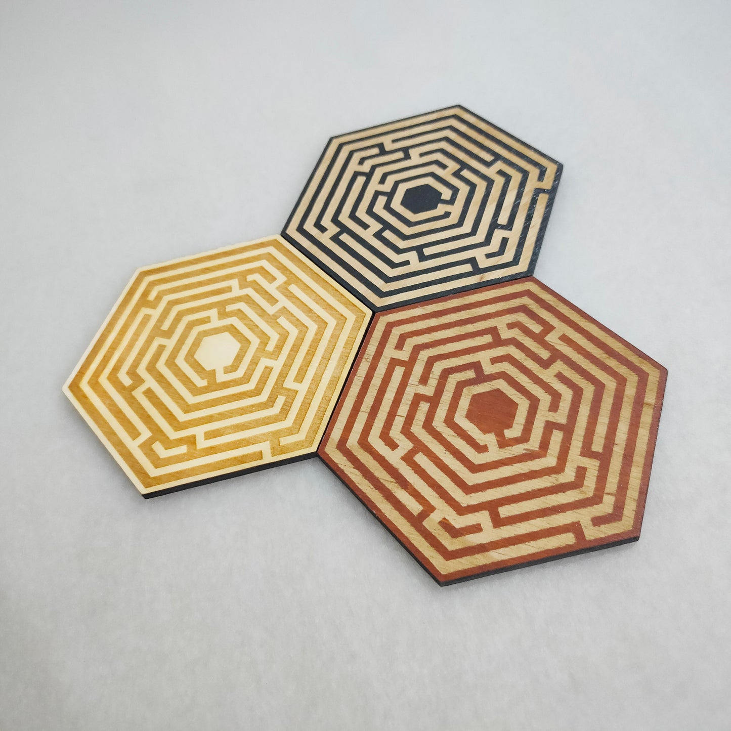 Coaster Set Labyrinth, Finger Labyrinth, Maze Coasters (95MM), The Labyrinth Coasters, Labyrinth for blind peopleGeometric Coasters