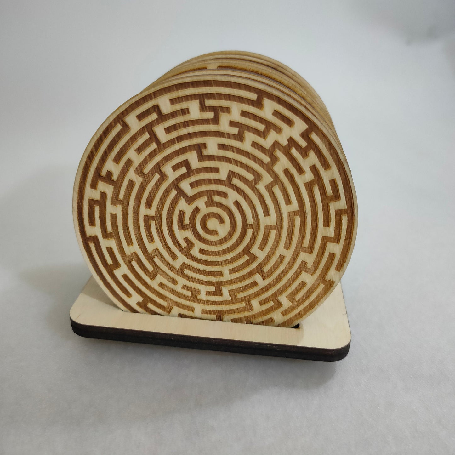 Coaster Set Labyrinth, Finger Labyrinth, Maze Coasters (95MM), The Labyrinth Coasters, Labyrinth for blind peopleGeometric Coasters